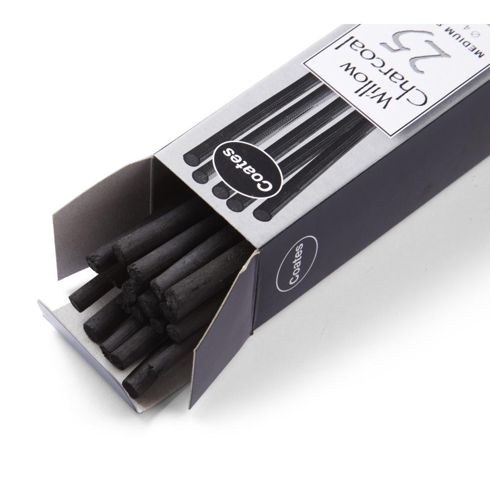 Willow Medium Black Charcoal Sticks pack of 25