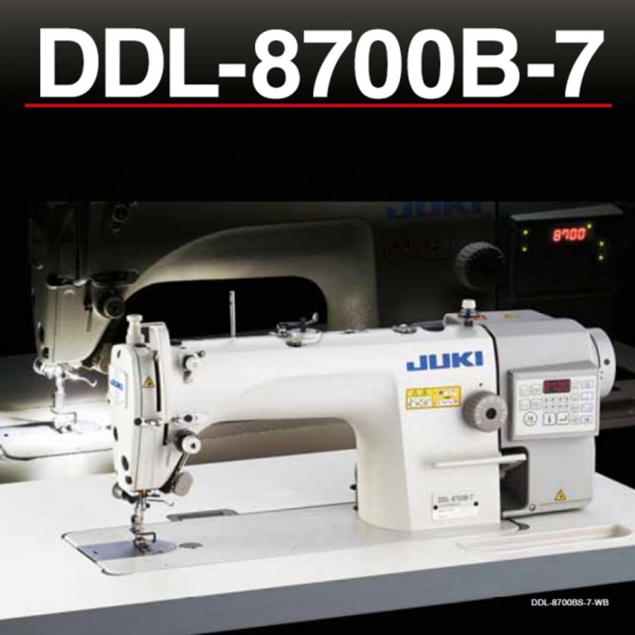 Juki DDL-8700B-7 - Direct-drive, High-speed, 1-needle, Lockstitch Machine with Automatic Thread Trimmer.